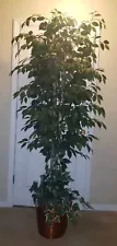 6' Artificial Ficus Silk Tree Potted Plant Decor Outdoor Indoor