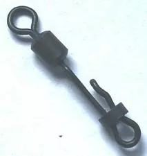 Carp fishing Terminal end tackle Size UK8 CLAM LOCK SWIVEL Matt black