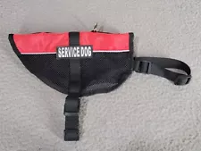 Service Dog Vest Medium Harness Red & Black Adjustable Dogline