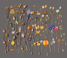 HUGE LOT of STICK PINS BIG VARIETY STYLES COLORS, FOR CRAFTS RESELL ETC FUN LOT