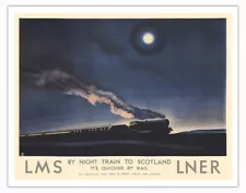 Night Train to Scotland - Vintage London & North Eastern Railway Travel Poster