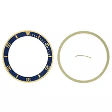 BEZEL & INSERT FOR ROLEX SUBMARINER SERTI 18KY 16610 16610LN REAL GOLD BLUE GF