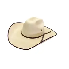 Atwood Western Hat 5X Ivory Straw Hereford Low Crown Long Oval Men’s Size 7