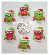 50PC BULK LOT SALE CHRISTMAS HAPPY HOOTIN HOOT OWL FLATBACK RESINS FOR HAIRBOW