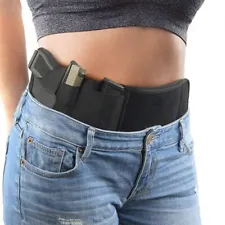 Tactical Belly Gun Holster Belt Concealed Carry Waist Pistol Holder Magazine Bag