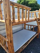 Rustic Log Bunk Bed TWIN over TWIN