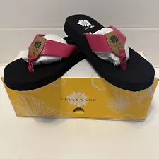 Yellow Box Women's Flance Flip Flops Sandals Size 7M Fuchsia Purple New In Box