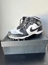 Jordan 1 Mid Football Cleat Men’s Black White Panda || Size 12