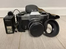 Voigtlander film camera, with flash and case