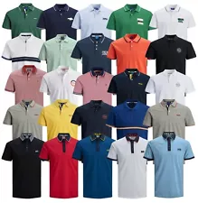 Mens Polo T-Shirt Jack Jones Short Sleeve Smart Plain Button Up Collared Shirt