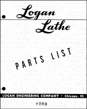 Lathe Service Parts Manual Fits Logan 200