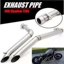 For Honda Shadow 1100 VT1100 Spirit Sabre ACE Tourer Exhaust Muffler Pipe Chrome (For: More than one vehicle)