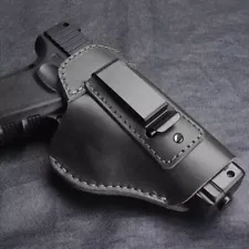 Leather IWB Gun Holster for Concealed Carry Right Hand Pistol Waist Belt Holster