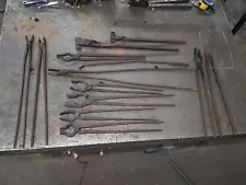 Vintage Blacksmith Forge Tongs Set of 12 HANDMADE FULL SET