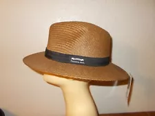 Panama Jack Original Men's Ribbon Straw Brown UPF 50+ Sun Hat Size Large