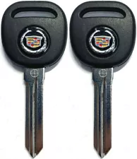 2 Pack - For CADILLAC ESCALADE DTS CTS STS JEWEL LOGO TRANSPONDER KEY BLANKS