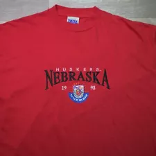 Vintage Tultex Nebraska Huskers T-Shirt 98 Fed Ex Orange Bowl Size XL