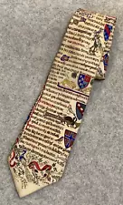 Illuminated Manuscript Medieval Coat Of Arms Novelty Silk Necktie Allyn Neckwear