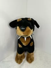 Rottweiler Dog Plush 12” Toy Network 2002 Spiked Collar Stuffed Animal Toy