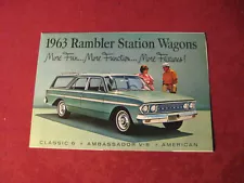 1963 AMC Nash Rambler Station Wagon Sales Brochure Booklet Catalog Old