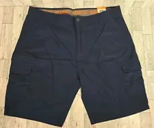 Wear First Cargo Shorts 42 Mens Micro Rip Freeband Waistband 10" Inseam Blue NEW