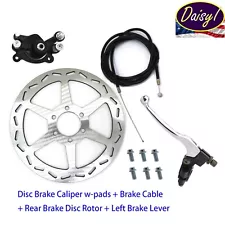 Mini Bike Brake Caliper Kit 180mm Disc Rotor Baja Doodle Bug Dirt DB30 Cable