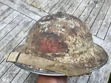 rare original british ww2 Dunkirk combat helmet with formation flash 1939 dated