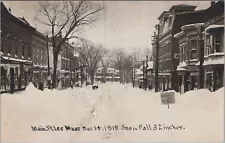 Main Street View Lee Massachusetts 1915 Snowfall Lots for Sale RPPC Postcard