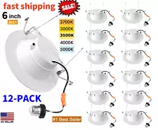 6 Pack / 12 Pack 6 inch 15W LED Can Lights Dimmable Recessed Retrofit Down Light