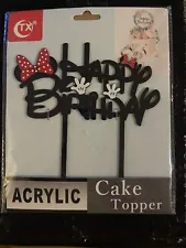 minnie mouse acrylic cake topper happy birthday