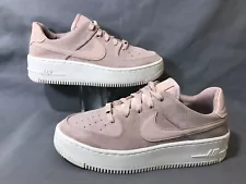 Nike Air Force 1 Low Sage Particle Beige Pink Women 8 Platform Suede Sneaker