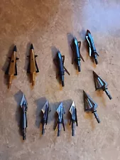 Mechanical Broadhead Lot-9 Broadheads And 2- Practice Heads USED-HAVE BEEN SHOT