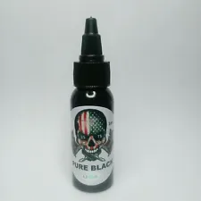 BLACK 1-oz Tattoo Ink by ISTS Quality Ink Dark & Solid smooth consistancy