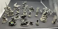 Vintage pewter figurines fantasy lot 20 Pieces. Wizards, Dragons, Spider Etc