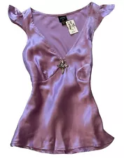 NWT RARE find Plenty 100% Silk Satin Blouse Shirt Top Women Size 4