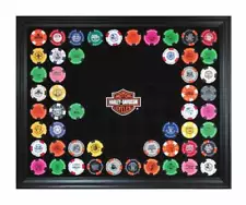 Harley-Davidson Bar & Shield Chip Collector's Frame, Holds 76 Poker Chips 6976