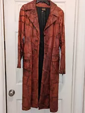 Rare Vintage Full-length Hand Stitched Genuine Leather Coat