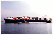 American New Jersey Container Cargo Carrier Ship Lines Photo VTG 4x6" c 1970's