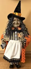 Karen Didion Kitchen Witch Halloween Figurine 20” Cooking With Magic Spooky Doll