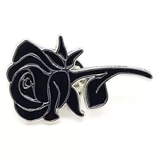 Mourning pin black rose