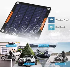 12V Solar Car Motorcycle Boat ATV Marine RV Trailer Trickle Battery Charger Kit