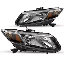 For 2012-2015 Honda Civic Sedan 12-13 Coupe Black Amber Headlights Assembly (For: 2012 Honda Civic)