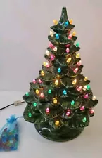 Vintage 1970s Ceramic Lighted Christmas Tree 19"