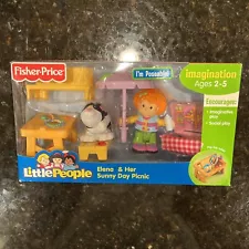 FISHER PRICE LITTLE PEOPLE ELENA & HER SUNNY DAY PICNIC L4794 NEW - VINTAGE 2007