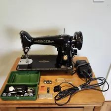 Beautiful 1951 Singer Sewing Machine 201K 201 Fully Tested Centennial Badge