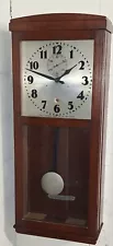 Rare Self Winding Clock Co. New York Box Regulator Type Wall Clock With Pendulum