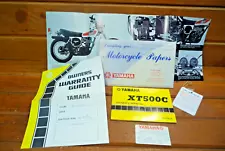 Vintage YAMAHA XT500C Motorcycle Papers Owner's Manual 1975, Brochure, ID Card