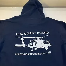 USCG US COAST GUARD AIR STATION TRAVERSE CITY MICHIGAN HOODIE SWEATSHIRT XL