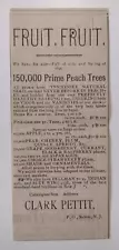 1890 Fruit Trees for Sale - Clark Pettit Advertisement Salem, New Jersey