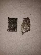 Lot Of 2 Pewter Owls